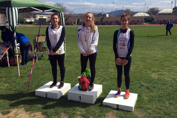 Atletica - Podio giavellotto Biagini e Bruschi