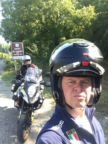 Tadini con la sua moto