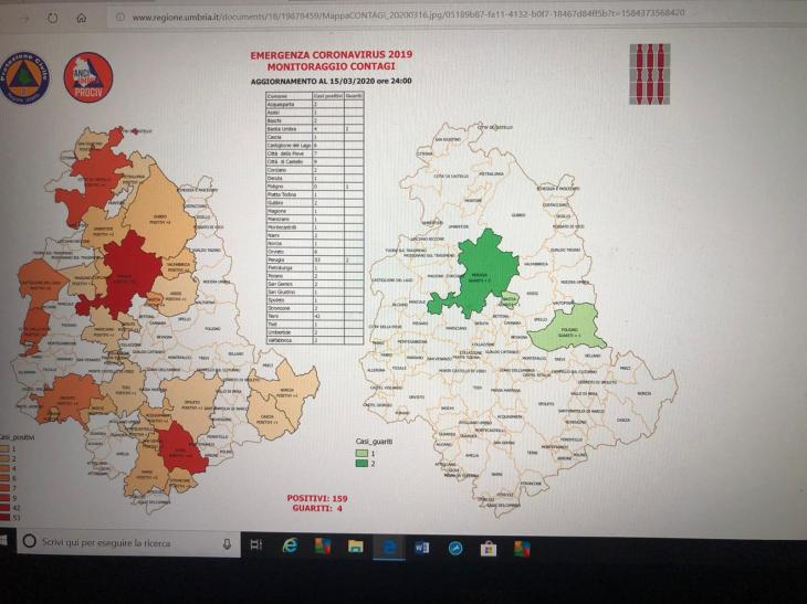Monitoraggio contagi in Umbria